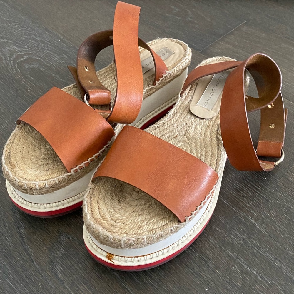 Stella McCartney Raffia Flatform Sandals IT39